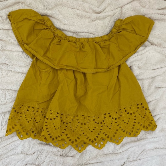 Madewell Balcony Eyelet off the shoulder top - Picture 3 of 5